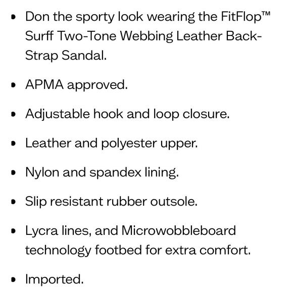 NIB Fitflop 9 Surff Two Tone Webbing/Leather Back Strap Sport Sandals Blue - Picture 10 of 12